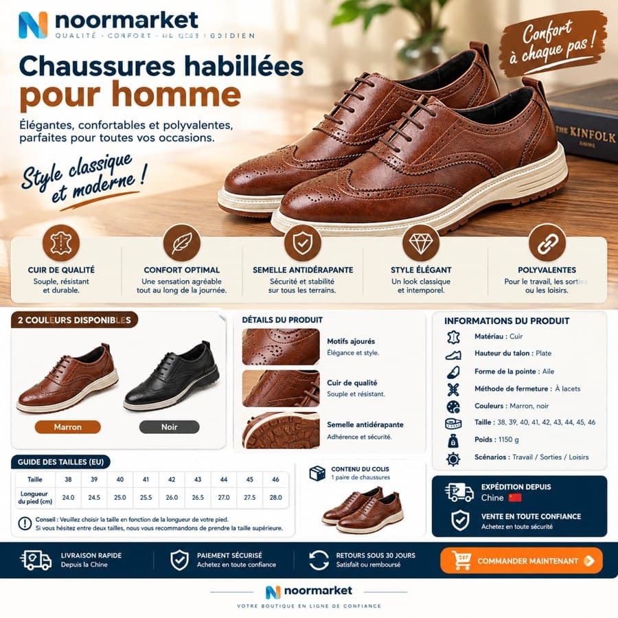 Men's Breathable Business Leather Shoes