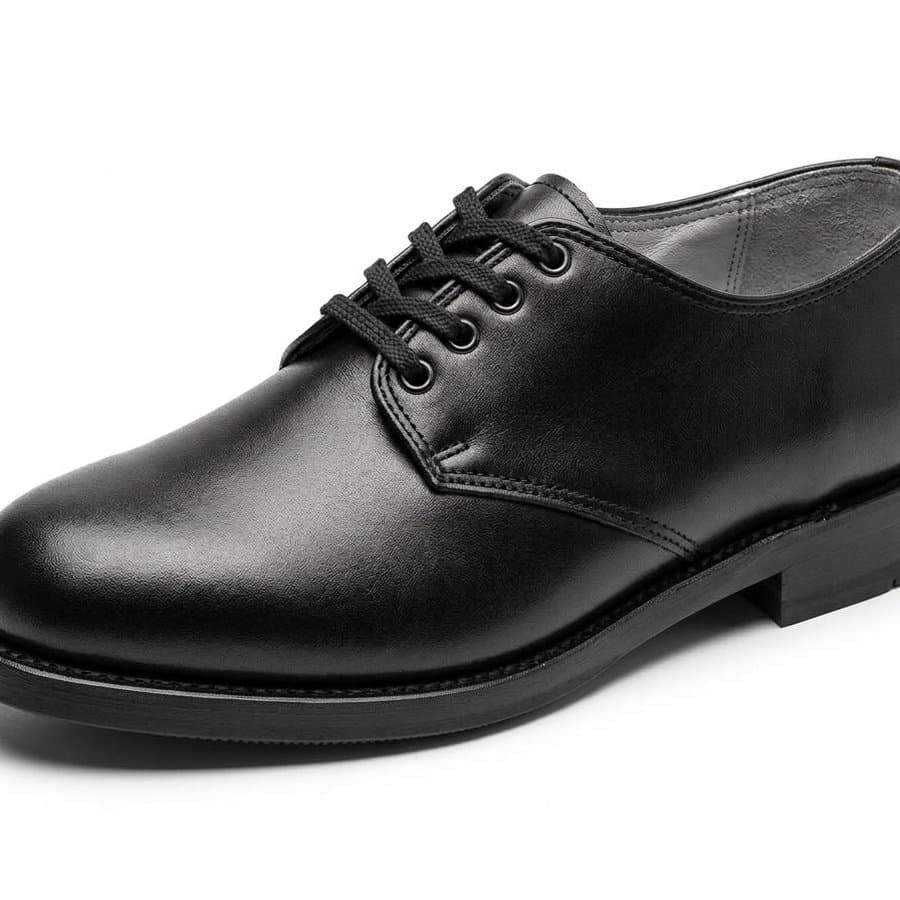 Derby Mellah Pro — Cleated Non-Slip Sole, Black Leather, Blue Lining