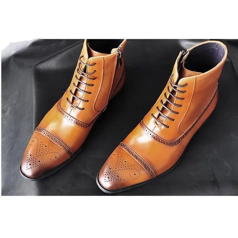Men's Vintage Brown Winter Boots, Lined, Wide Sizes