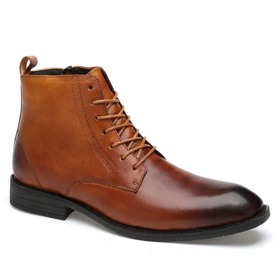 Men's High Top Martin Leather Boots, Cashmere Lined