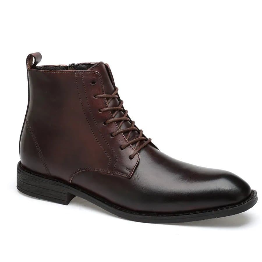 Men's High Top Martin Leather Boots, Cashmere Lined