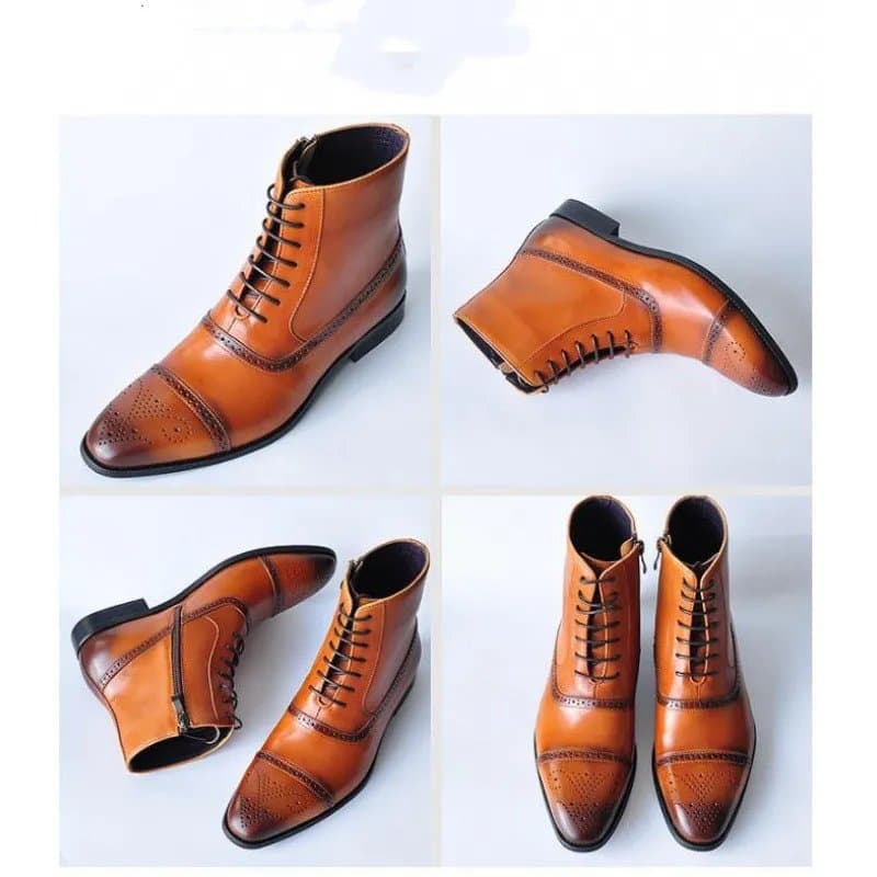 Style vintage marron des bottes de sécurité